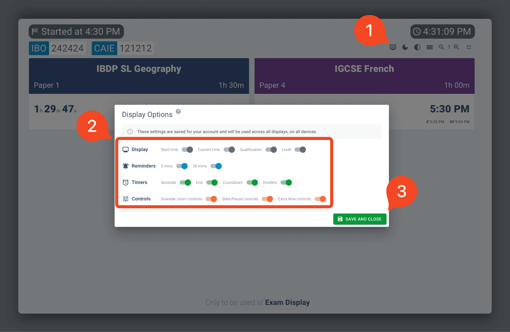 Display preferences